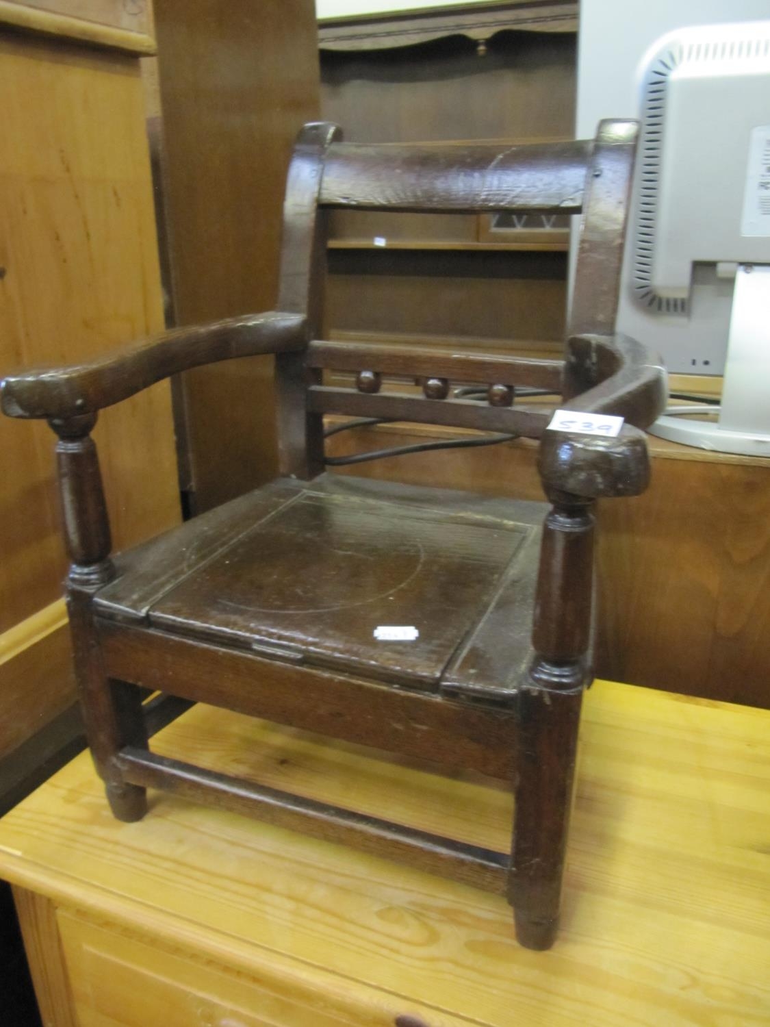 Vintage Oak Child's Commode Chair.