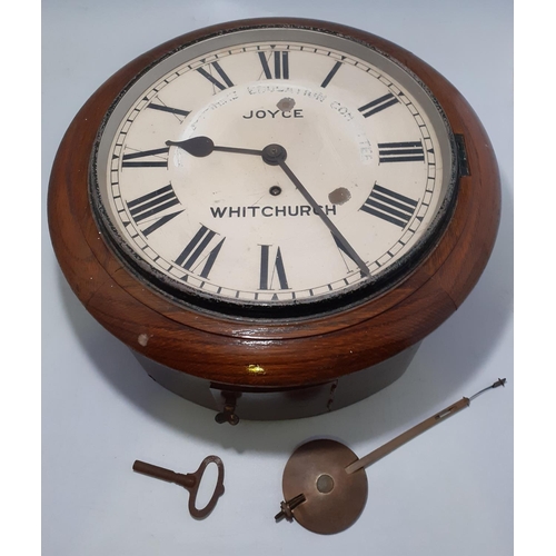 THE WORLD FAMOUS JOYCE CLOCKS OF WHITCHURCH SHROPSHIRE, SCHOOL WALL CLOCK CIRCA 1904 16 INCH DIAME
