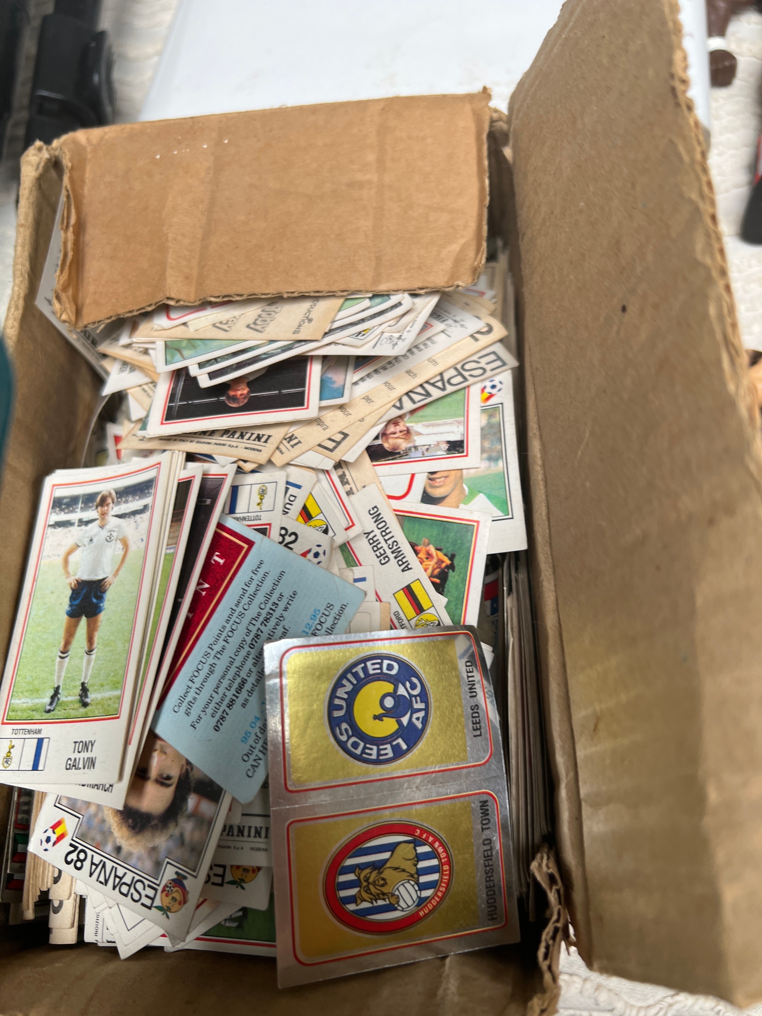 Large quantity of football stickers and cards