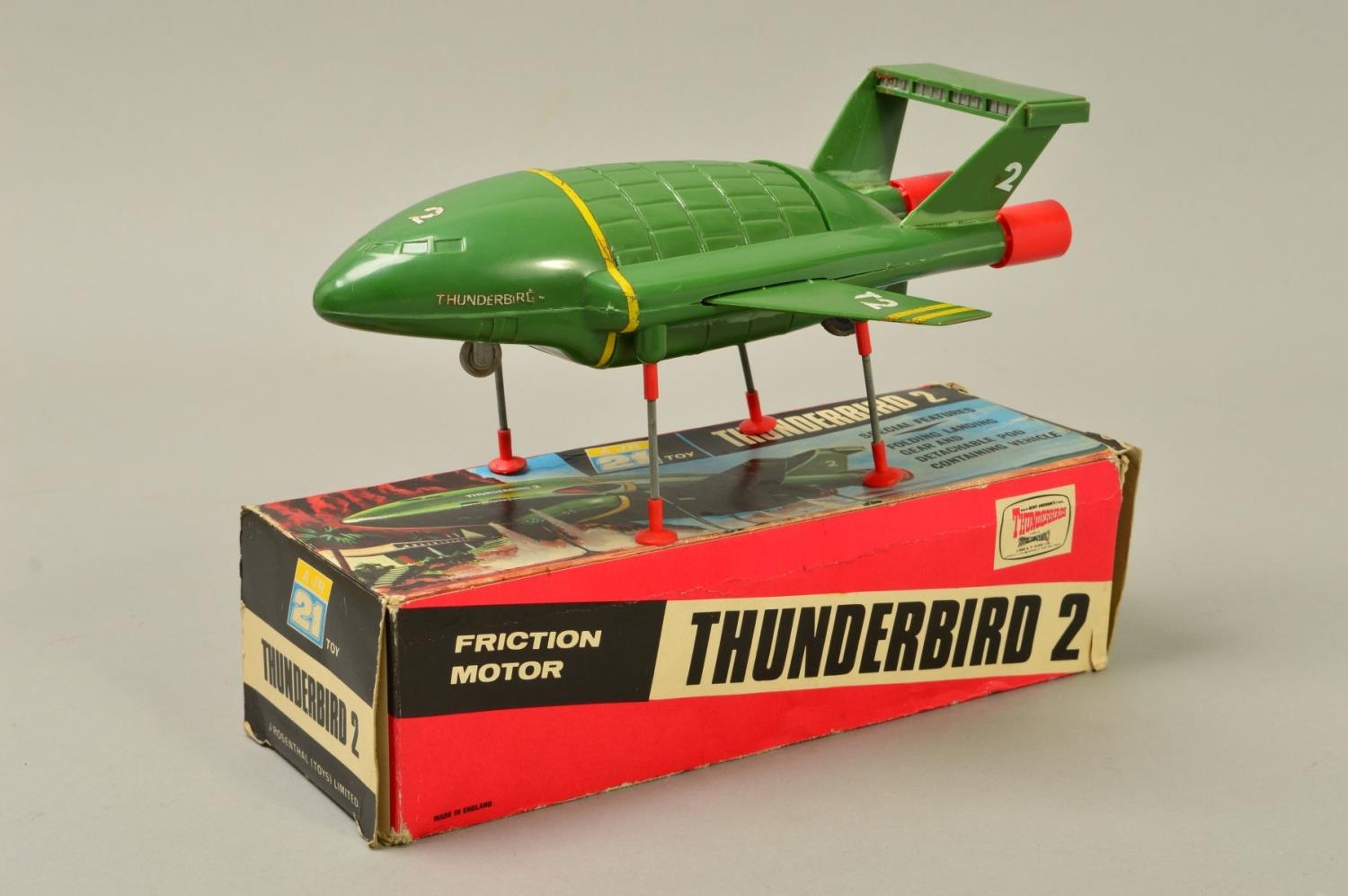 J Rosenthal JR21 Thunderbird 2 Friction Vehicle Repro Box 