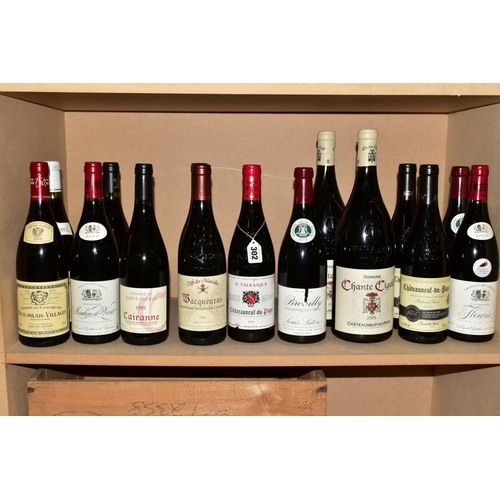 FIFTEEN BOTTLES OF RED WINE FROM BURGUNDY AND THE RHONE, comprising two