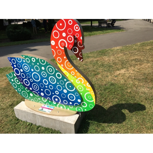 Swan Round Rainbow Artist Sarah Turner Sponsor Vodafone Burton On Trent Sponsored By Marston S