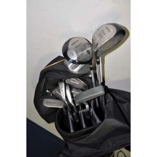 A GOLF BAG CONTAINING HIPPO, PINSEEKER and Vantage golf clubs