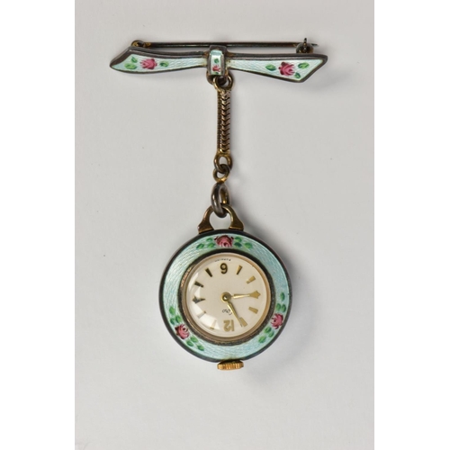 8 - A GUILLOCHE ENAMEL 'CIRO' FOB WATCH, round white dial signed 'Ciro' Arabic twelve and six interspace... 
