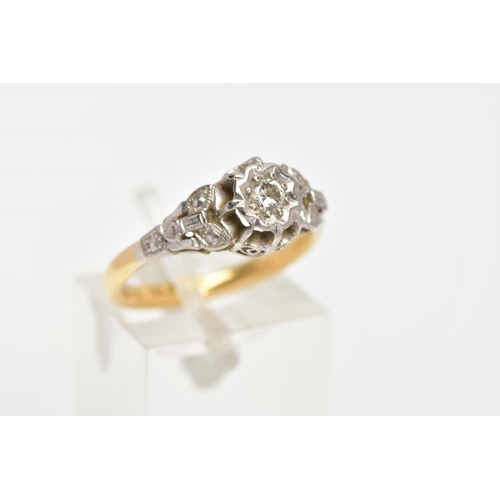 3 - A SINGLE STONE DIAMOND RING, the brilliant cut diamond within a raised star illusion setting, estima... 