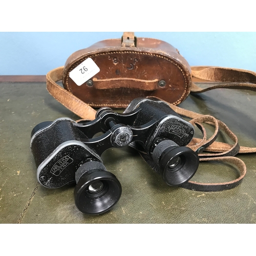 92 - Carl Zeiss Jena DF 6X24 864007 Binoculars dated 1918. comes with a leather carry bag.