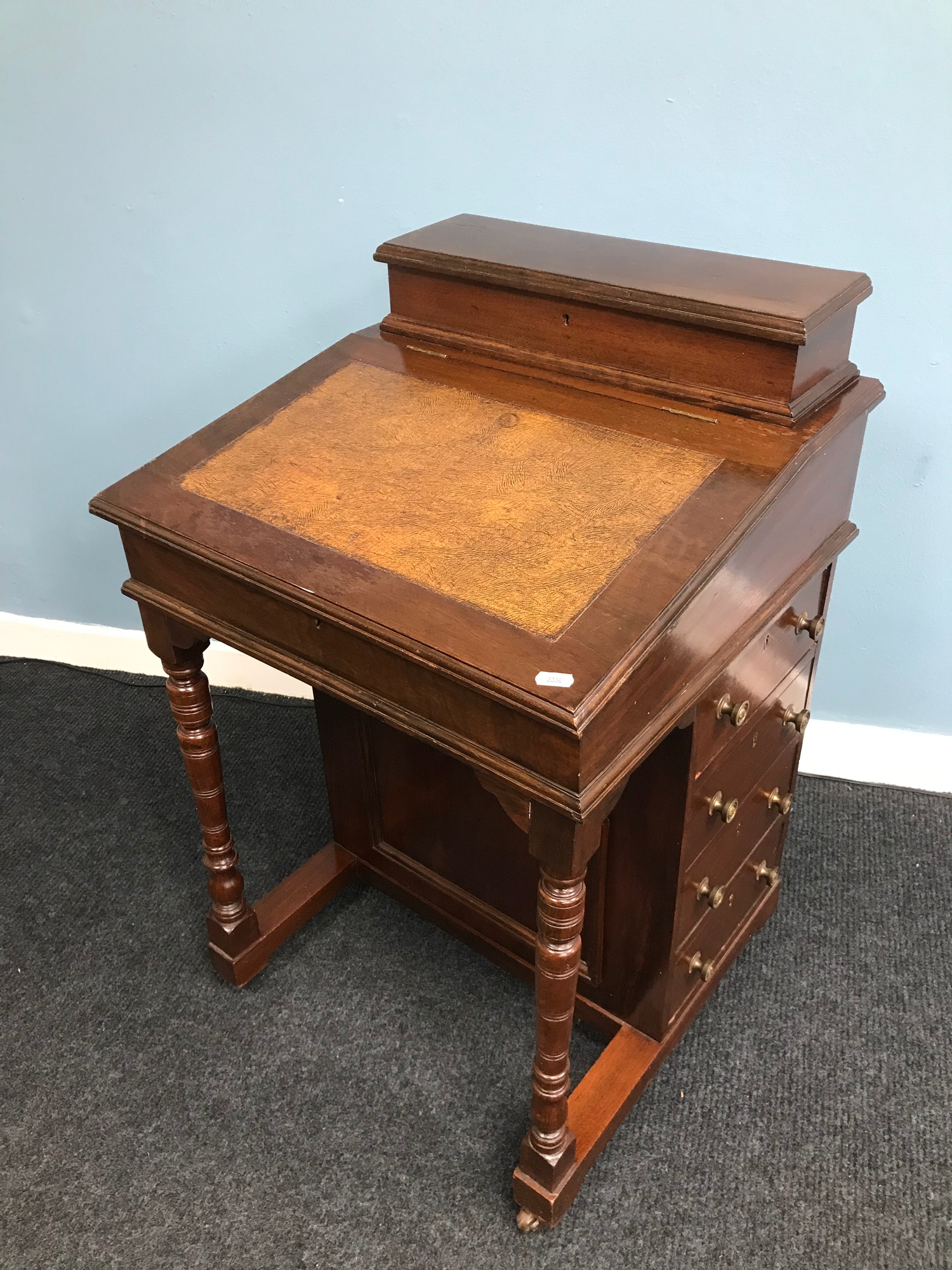 An Antique Davenport Writing Desk Fitted With 4 Drawers To The