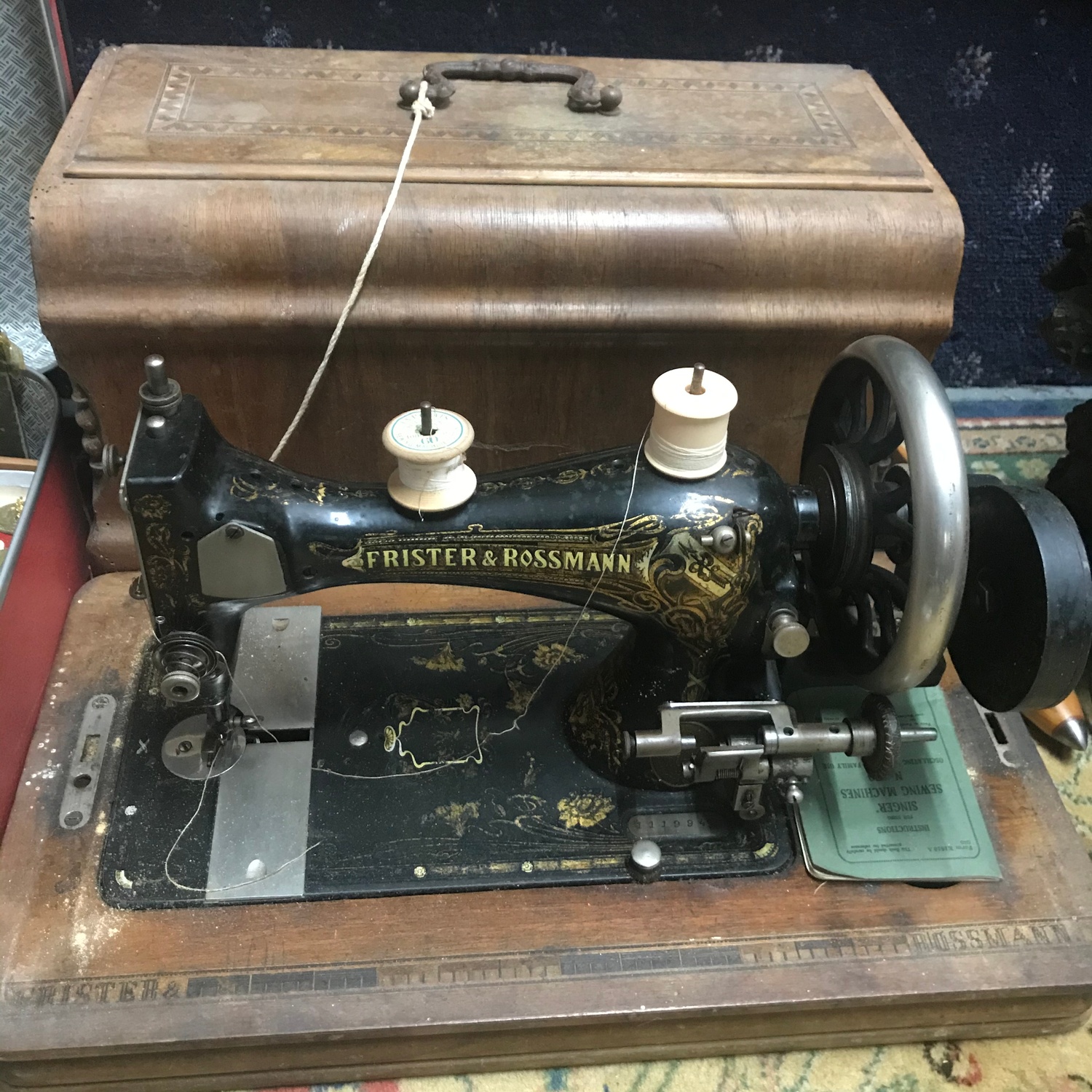 1903-1907 Frister and Rossmann Hand Crank Sewing Machine 