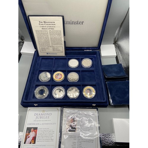 22J - A Westminster Mint 'The Millennium' coin collection [4 coins] with a fitted case and certificates. T... 