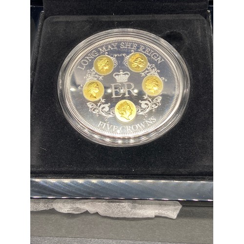 23J - The Bradford Exchange Mint coin 'The Queen Elizabeth II Long May She Reign' Five Crown Coin with box... 