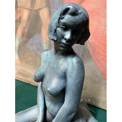 175 - A Seated Nude ceramic sculpture by Walter Awlson (b.1949) Signed and limited edition 37/50. [