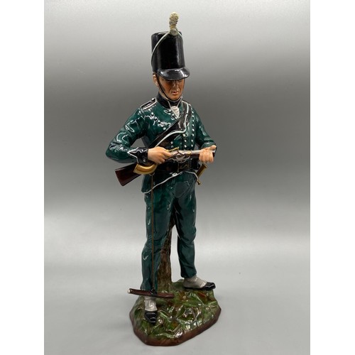 140 - Dresden Sitzendorf 95th Rifleman Private 1815 Porcelain Figurine [As Found]