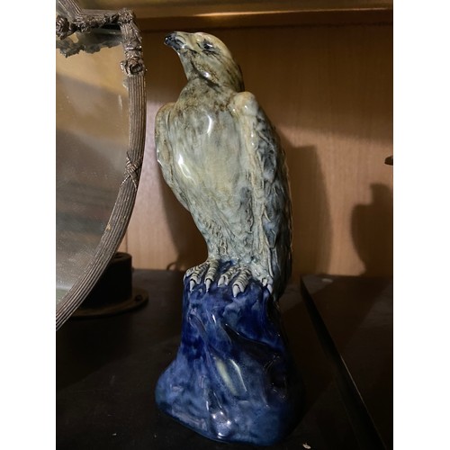 478 - A Rare Shelley eagle sat upon a blue rock.