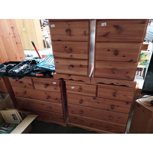 39 - 2 Pine chest of drawers along with 2 bedside drawers