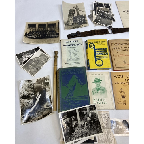 235 - A Collection of Boy Scouts original photographs, books and belt etc