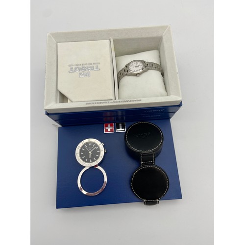 19 - A Ladies Tissot boxed watch together with a London Links travel pocket watch.