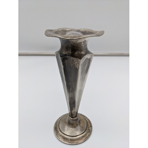 29 - A Birmingham silver fluted bud vase.