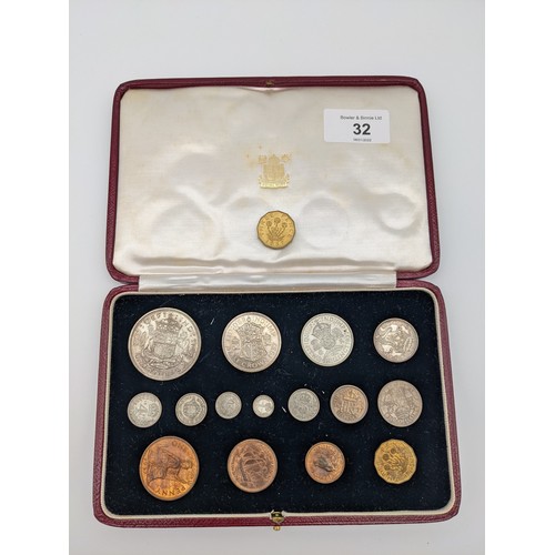 32 - A 1937 George VI Proof set of Specimen coins