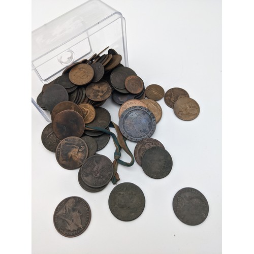 34 - A Collection of Georgian and Victorian coins to include George III 1797 Coin, 1792 Norwich half penn... 