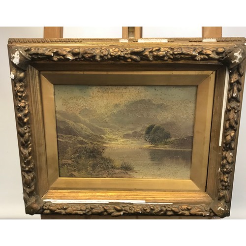 376 - An 18th/ 19th century oil on canvas titled 'Loch Lomand' Signed by the artist. Varnish is peeling fr... 