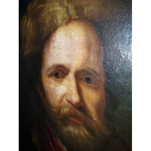 390 - A 17th century oil painting on canvas of Marten Ryckaert, after Anthony Van Dyck. [Size 76x63cm]
Com... 