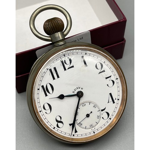 41 - A Vintage large pocket watch/ travel watch produced by Brevet [8 days] In a working condition.