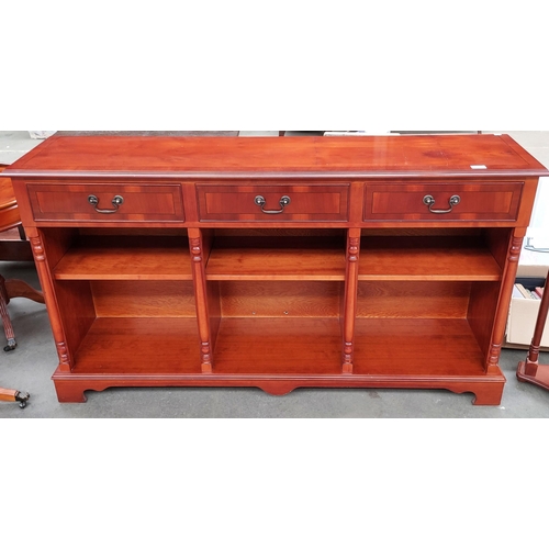 15 - A Contemporary mahogany console table/ bookcase. [82x147x35cm]