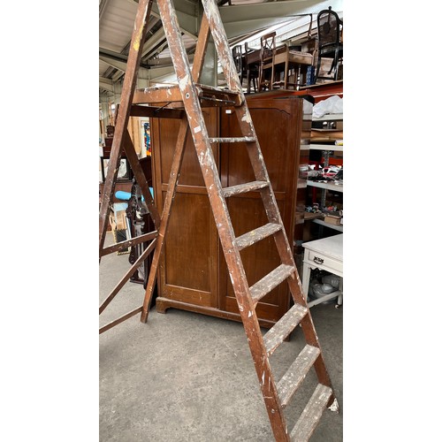 544 - A Large set of wooden A Frame ladders
