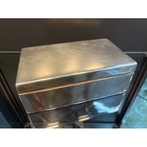 24 - A London silver heavy cigarette/ cigar box. Produced by Sampson Mordan & Co [5x15x9cm] [568grams]