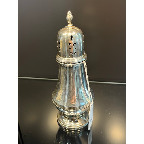 2 - An Edinburgh silver sugar shaker produced by Hamilton & Inches [15cm high] [121.76grams]