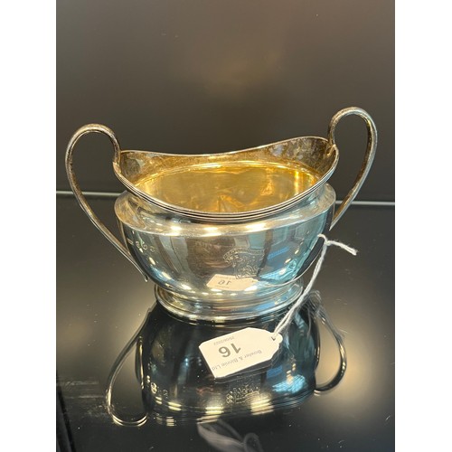 16 - An Edinburgh silver two handle sugar bowl. Produced by Brook & son Edinburgh. [208.47grams]