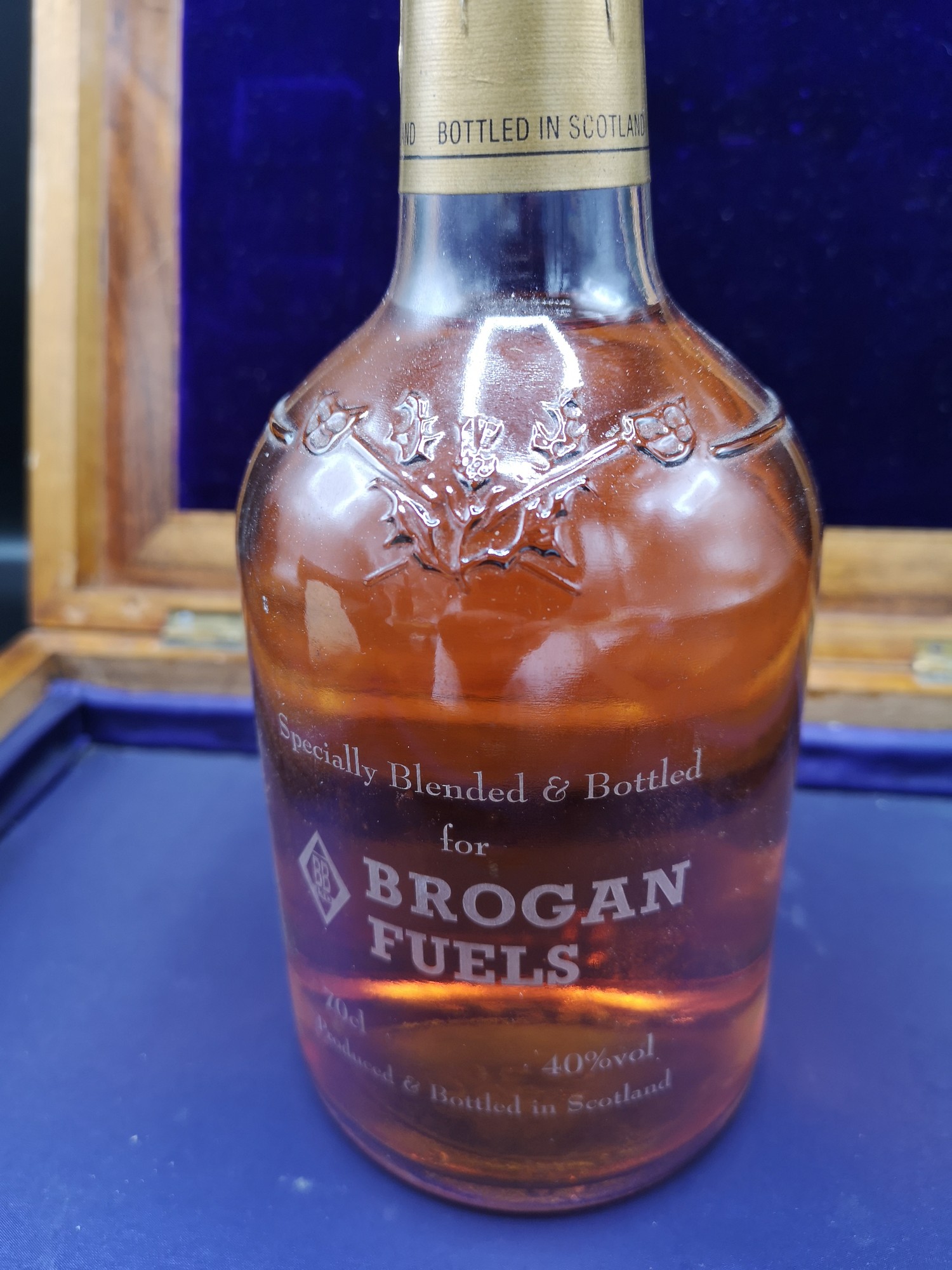 Bottle Of Brogan Fuels Bottled In Scotland Whisky Full And Sealed.