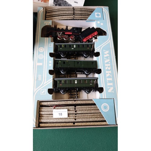 18 - Selection of Marklin HO gauge train items all boxed .