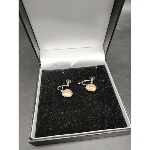 31A - Pair of silver Cameo earrings .