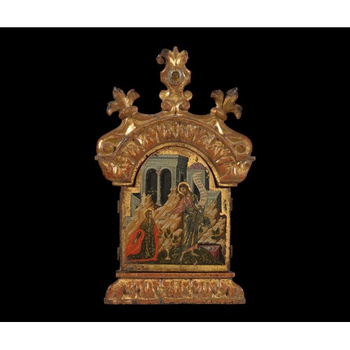 110 - Cretan, 16th century. An exceptionally fine antique triptych icon: Scenes from the Life of Christ. T... 