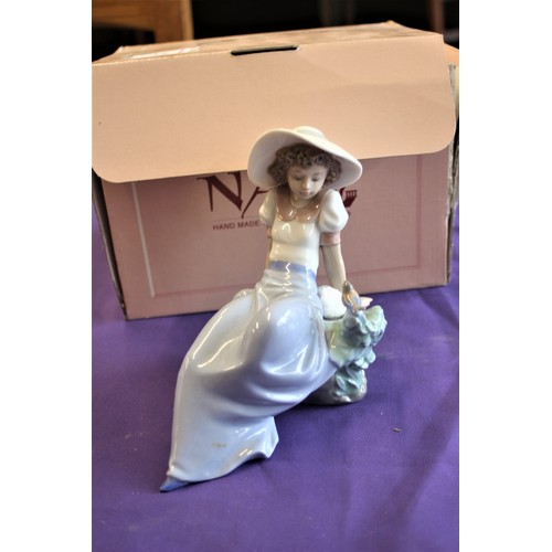 Boxed Nao Figurine Girl Reclining on Branch