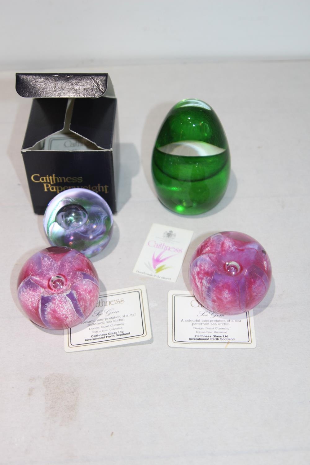 4 X CAITHNESS PAPERWEIGHTS 10CM