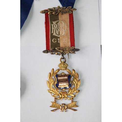 2 9CT GOLD R.A.B MEDALS AND ONE OTHER