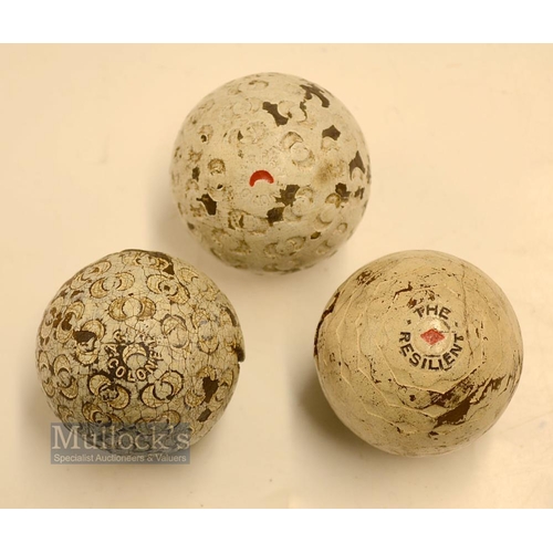3 - Interesting collection of covered pattern golf balls (3) - The Resilient showing interlinked diamond... 