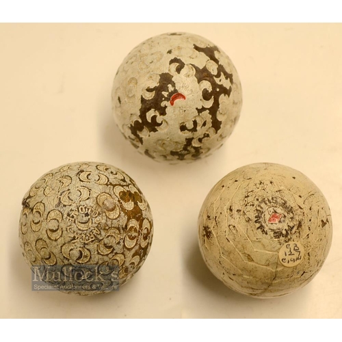 3 - Interesting collection of covered pattern golf balls (3) - The Resilient showing interlinked diamond... 