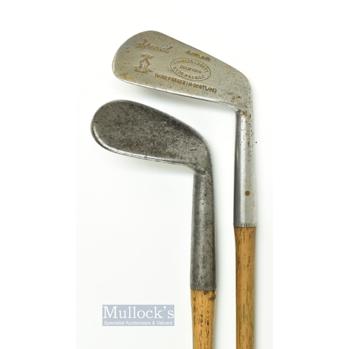 53 - 2x Interesting irons from different eras - unnamed smf rut niblick with a stunning full length origi... 