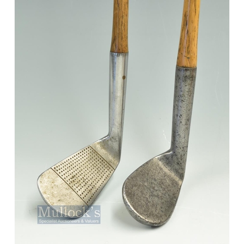 53 - 2x Interesting irons from different eras - unnamed smf rut niblick with a stunning full length origi... 