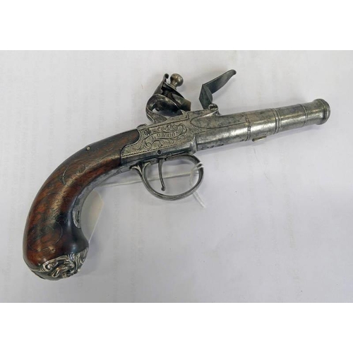 60 BORE FLINTLOCK BOX LOCK PISTOL BY CLARKSON LONDON WITH 5.... Barnebys