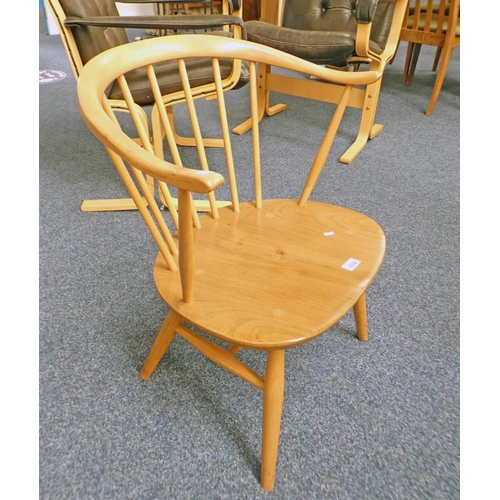 ERCOL WISHBONE CHAIR WITH STICKER & IMPRESSED MARK 1960 2056... Barnebys