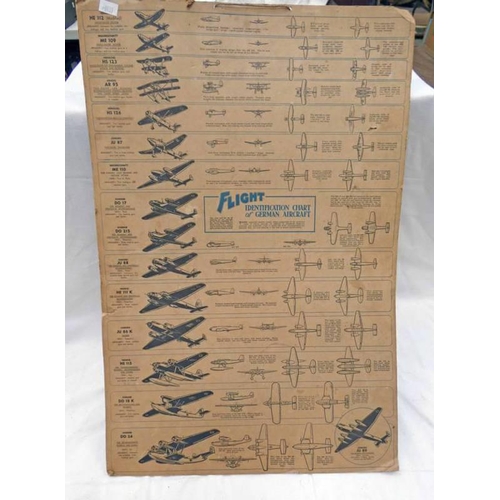 WW2 PERIOD FLIGHT IDENTIFICATION CHART OF GERMAN AIRCRAFT, 5... | Barnebys