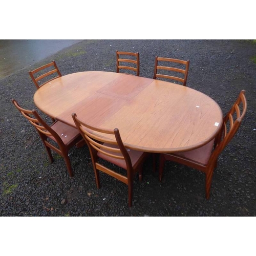6 TEAK G PLAN DINING CHAIR AND TEAK G PLAN DINING TABLE WITH... Barnebys