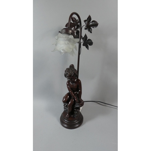 bronze cherub table lamp