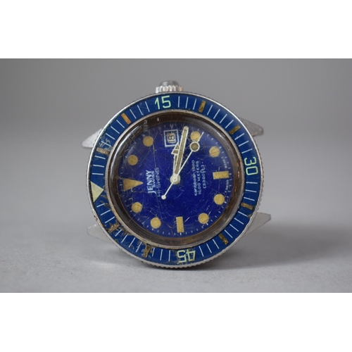 287 - A Vintage Swiss Made Jenny Hi-Swing Caribbean 1500 Gents Wrist Watch, Blue Enamelled Face and Bezel,... 