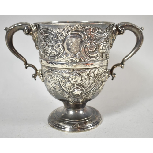 385 - An Impressive and Important Irish Silver Two Handled Loving Mug with Central Band 