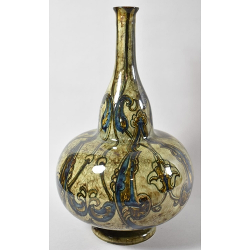 59 - A Rozenburg Den Haag Dutch Earthenware Glazed Vase of Globular Form with Tapering Neck Painted in Po... 